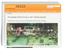 Gruselige Stimmung in der Gießereihalle Gruselige Stimmung in der Gießereihalle - Lesung in der Königshütte Bad Lauterberg